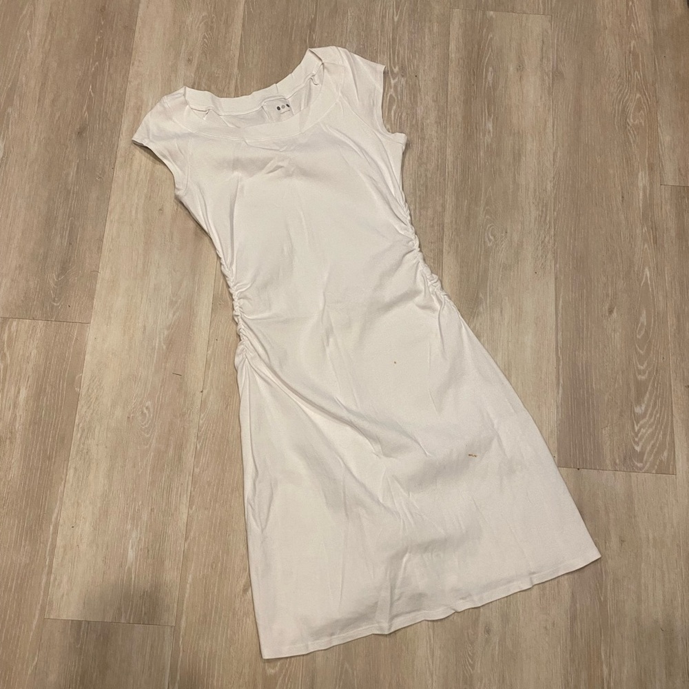 3 dots white cotton dress